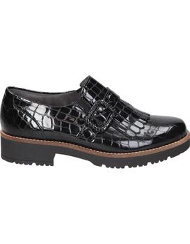 Mocasines De Piel Con Tacón Para Mujer Pitillos 10772 Negro 37
