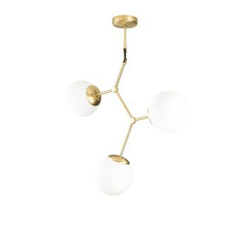 Lámpara De Techo Damar-6317 Amarillo Blanco Metal Vidrio 55x15x65 Cm