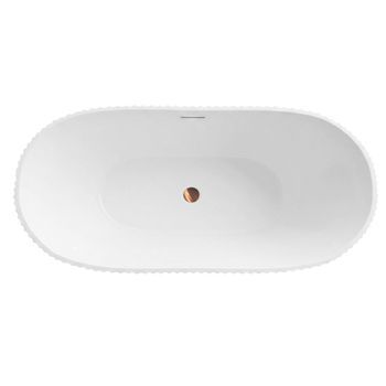 Bañera De Pie Rea Atena 170 Tapa Cobre Cepillado, White 170 X 73 X 71 Cm