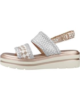 de CARMELA SANDALIAS CARMELA 162255C DE PIEL CON TIRAS TRENZADAS Y PLATAFORMA NUDE