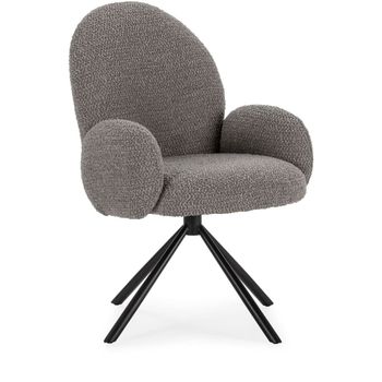 Silla de oficina de tela rizada y metal - gris