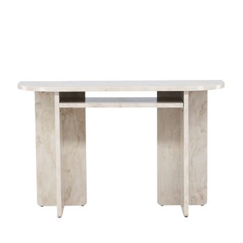 Consola con bordes redondeados efecto mármol l120cm - beige