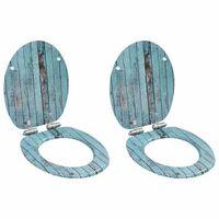 asiento inodoro wc 2 uds tapa de cierre suave mdf madera vieja vidaxl