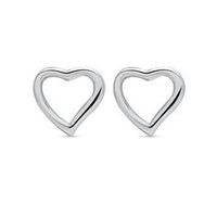 pendientes de plata 925 corazon rodiado