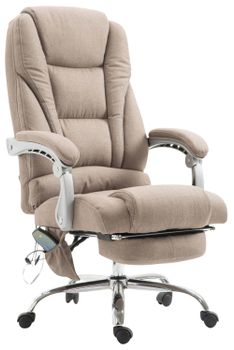 Silla de oficina giratoria regulable en tela gris topo