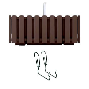Jardinera en plastico marron de 38x18x16,2cm