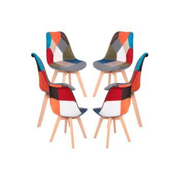 Pack 6 Sillas Synk Patchwork - Patchwork Clear