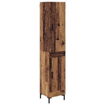 Aparador Alto Madera Envejecida 34,5 X 34 X 180 Cm Vidaxl