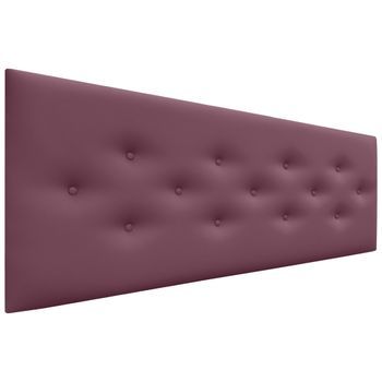 Dhome Cabecero De Polipiel Con 3 Hileras Intercaladas De Botones Cabezal Tapizado Cama Lujo (vino Tinto, 150cm)