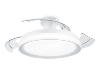 ventilador de techo con luz - philips bliss 2026 28 w 6 velocidades aspas retractiles 106 cm 4500 lumenes regulables mando a distancia blanco