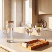 copa para vino de vidrio transparente