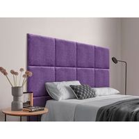 dhome cabecero tapizado para camas de 190cm compuesto de paneles autoadhesivos intercambiables de tela acualine cama lujo dormitorio acolchado lila