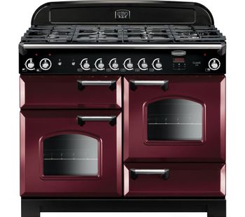 Rangemaster Classic 110 Gas Range Cooker - Cranberry & Chrome, Cranberry