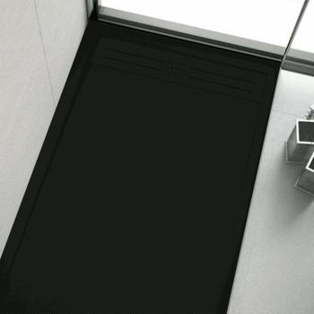 Plato De Ducha Resina Elite Negro  80x170cm Rejilla Color