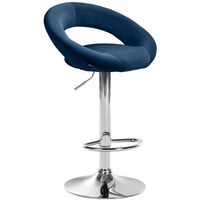 taburete de bar de terciopelo olinda azul 47x53x80 cm clp