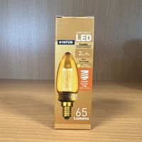 e14 2w9w golden antique candle bulb 65 lumens