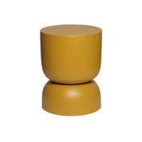 mesa auxiliar rincon de sofa mesita metal o32 x h42cm mostaza