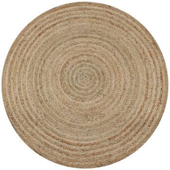 Alfombra Redonda De Yute Trenzado 90 Cm Vidaxl
