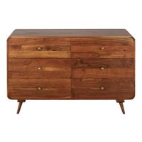 comoda de 6 cajones de acacia maciza 130 cm
