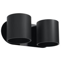 lampara de pared negro aluminio alt 10 cm