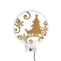 lampara de pared xmas27 oro blanco metal 30x36x10 cm