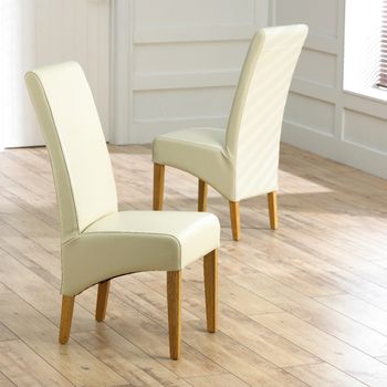 Cannes Cream Bonded Leather Dining Chairs