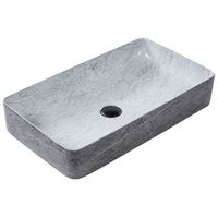lavabo sobre encimera bano ceramica gris 61 x 35 cm artaj