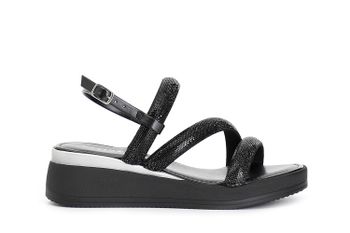 sandalias asimétricas con pedrería black 39