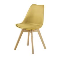 silla de comedor de polipropileno amarillo ocre