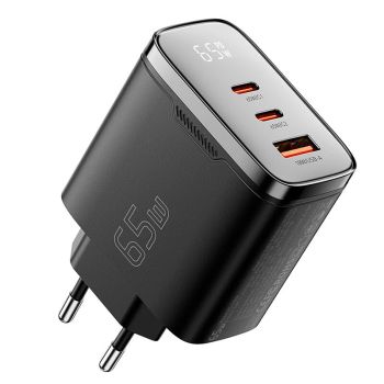 [GaN Tech] CARGADOR USB PD DE 3 PUERTOS MENSAJE ES-CD56 65W USB-A+2 USB-C PD3.2/3.0 QC2.0/3.0/4.0 AFC AVS PPS SCP FCP Ca