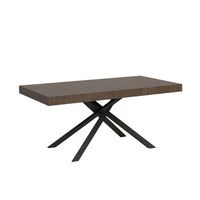 mesa extensible 80x160244 cm karida nogal patas blanca