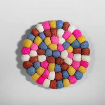 Salvamanteles de lana multicolor