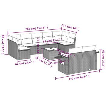 Conjunto De Sofás De Exterior (incluye Cojines, Combinación De 10 Piezas)