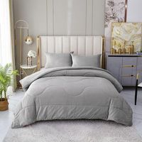 edredon borrego liso poliester y sherpa polar gris claro 135150