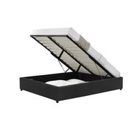 kennington cama con canape abatible de terciopelo negro 160 x 200 cm