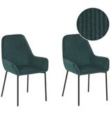 conjunto de 2 sillas de comedor  pana verde oscuro