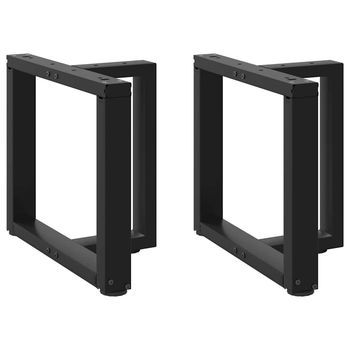 Patas Para Mesa De Centro En Forma De T (2 Unidades), Color Negro, 50 X 25 X (42-43) Cm, Acero Vidaxl