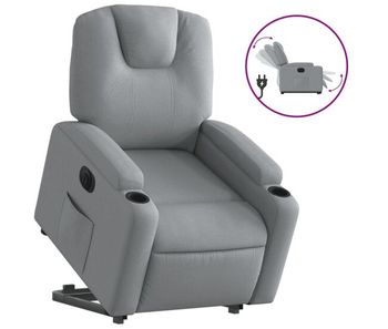 Sillón eléctrico reclinable elevable - sillón relax de tela gris claro
