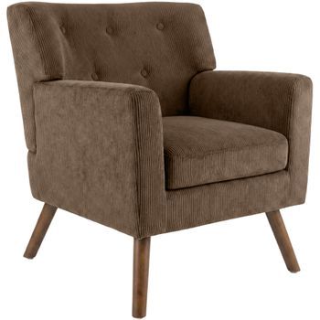 Sillon Kioni Tapizado En Pana Marrón Oscuro 74x72x80 Cm Clp
