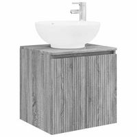 vanidad con lavabo de pared sonoma gris 495 x 445 x 65 cm vidaxl