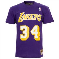 camiseta shaquille oneal angeles lakers nn tee - mitchell and ness