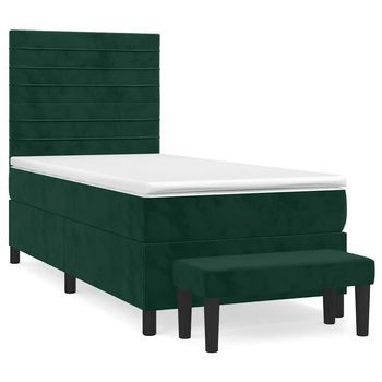Cama Tapizada 203x90x128 Cm Contrachapado, Madera Procesada - Verde