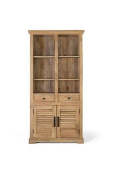 Librería de madera de mango natural tallada a mano