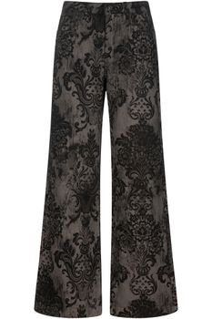 jeans denim palazzo estampado damasco black damask 26