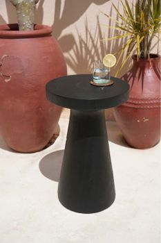 Mesa auxiliar de madera de suar negro 40x40x60cm