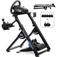 gtplayer soporte volante con palanca v1 v2 inclinable multiplataforma - negro azul