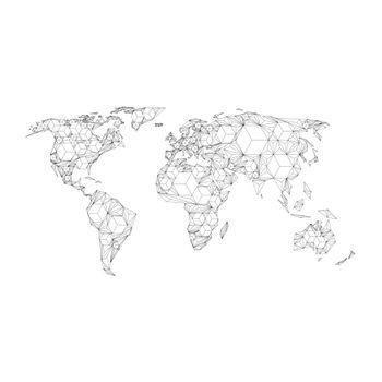 Papel Pintado 3d - Map Of The World - White Solids (250x193 Cm)