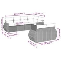conjunto de sofa exterior con cojines combinacion de 7 piezas