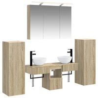 juego de muebles de bano 6 pcs roble sonoma vidaxl