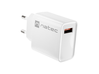 cargador natec ribera 18w 1xusb-a qc30 blanco